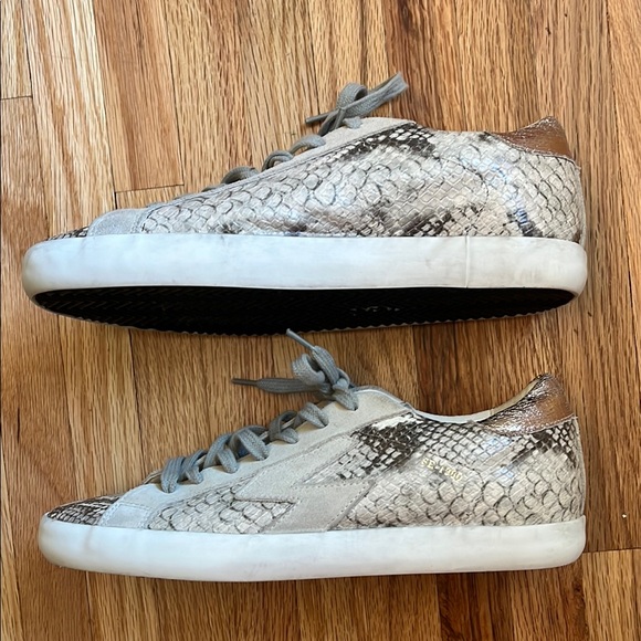 Sam Edelman Gray and White Snakeskin Sneakers - Picture 3 of 13